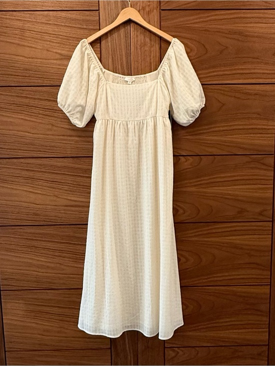 All Row Dresses & Skirts - All Row NWT Cream Square-Neck Puff Sleeve Maxi Dress Boho Cottagecore Medium